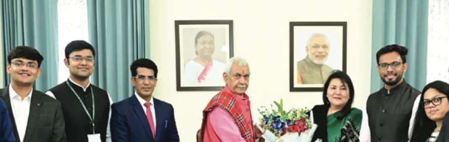 LG Manoj Sinha interacts with IDES probationers in Jammu